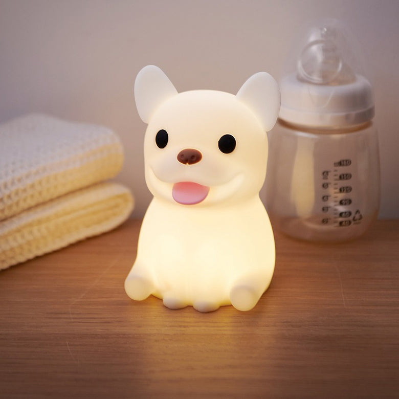 Contemporary Creative Kids Rechargeable Bulldog Silica PC ABS LED Table Lamp Night Light For Bedside