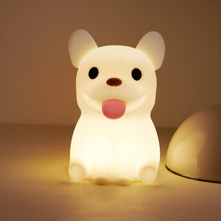 Contemporary Creative Kids Rechargeable Bulldog Silica PC ABS LED Table Lamp Night Light For Bedside