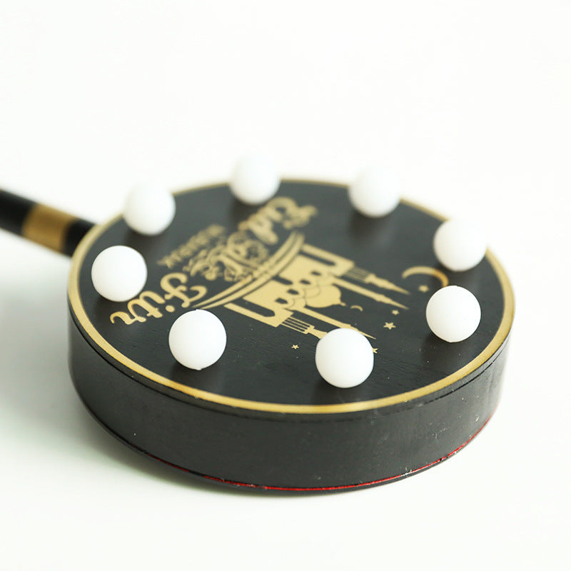 Contemporary Creative Battery Decorative Road Sign Moon Star Round Wood Metal LED Table Lamp For Bedroom