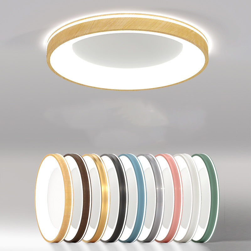 Modern Minimalist Aluminum PMMA Silica Round LED Flush Mount Ceiling Light For Bedroom