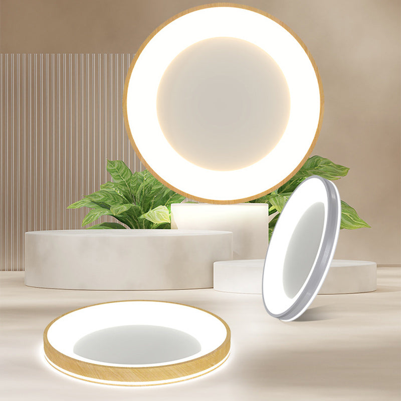 Modern Minimalist Aluminum PMMA Silica Round LED Flush Mount Ceiling Light For Bedroom