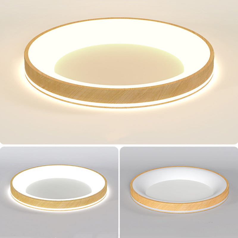Modern Minimalist Aluminum PMMA Silica Round LED Flush Mount Ceiling Light For Bedroom
