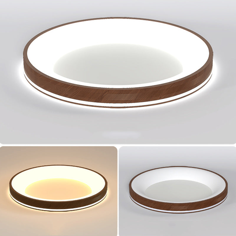 Modern Minimalist Aluminum PMMA Silica Round LED Flush Mount Ceiling Light For Bedroom