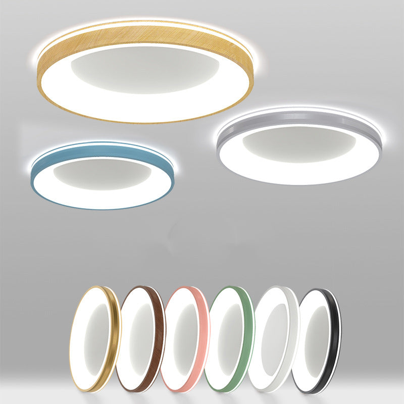 Modern Minimalist Aluminum PMMA Silica Round LED Flush Mount Ceiling Light For Bedroom