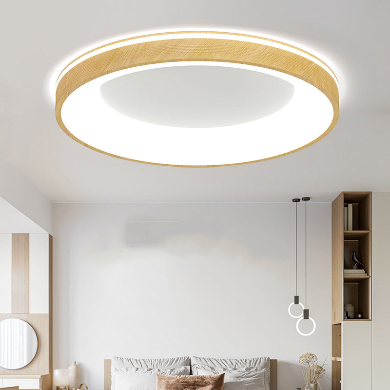 Modern Minimalist Aluminum PMMA Silica Round LED Flush Mount Ceiling Light For Bedroom
