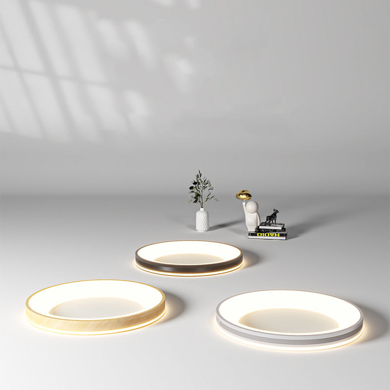 Modern Minimalist Aluminum PMMA Silica Round LED Flush Mount Ceiling Light For Bedroom