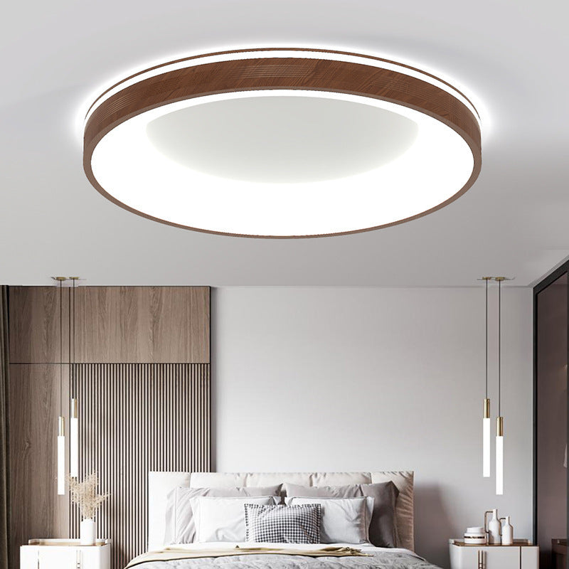 Modern Minimalist Aluminum PMMA Silica Round LED Flush Mount Ceiling Light For Bedroom