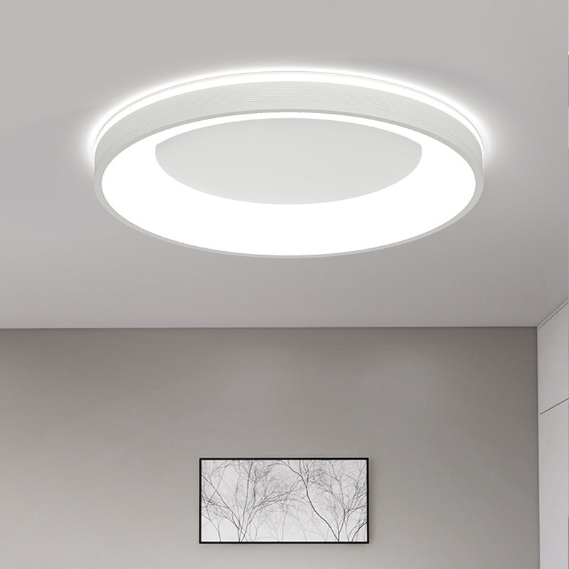 Modern Minimalist Aluminum PMMA Silica Round LED Flush Mount Ceiling Light For Bedroom