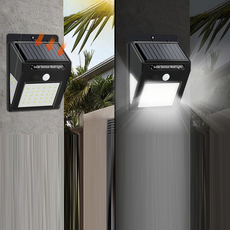 Modern Simplicity Solar Waterproof Motion Sensor ABS Rectangular LED Wall Sconce Lamp For Outdoor Patio