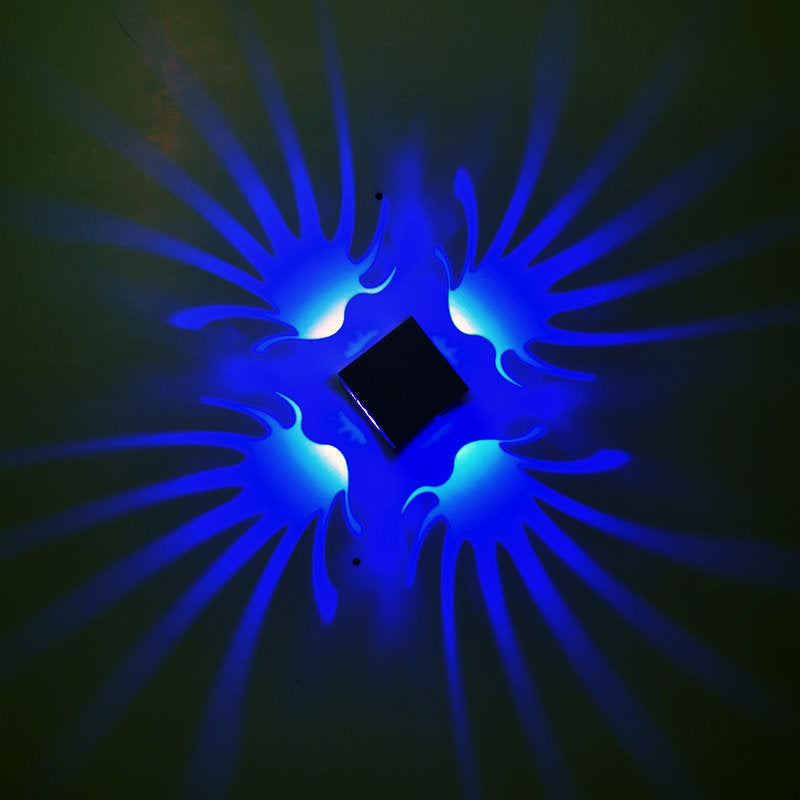 Contemporary Creative Aluminum Palm Four Sides Out Light Cube LED Wall Sconce Lamp For Hallway