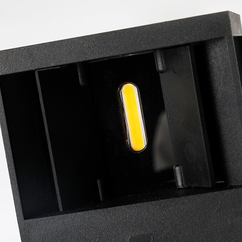 Modern Minimalist Solar Waterproof Aluminum ABS Cube LED Wall Sconce Lamp For Outdoor Patio