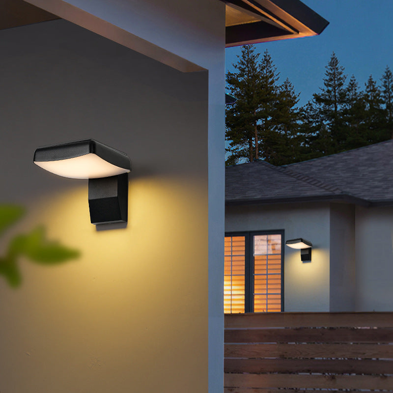 Modern Minimalist Waterproof Motion Sensor Rotatable Aluminum PC Square Round LED Wall Sconce Lamp For Outdoor Patio