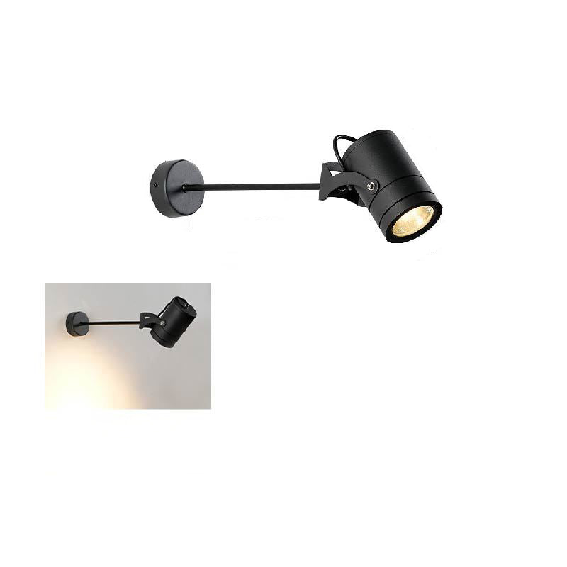 Modern Simplicity Waterproof Aluminum Iron Adjustable Cylinder Long Pole LED Wall Sconce Lamp For Outdoor Patio