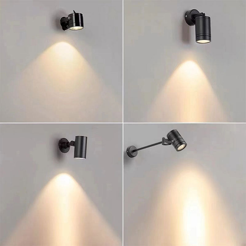Modern Simplicity Waterproof Aluminum Iron Adjustable Cylinder Long Pole LED Wall Sconce Lamp For Outdoor Patio