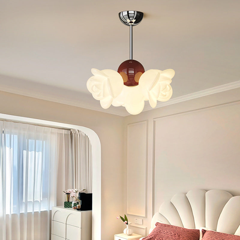 Contemporary Creative Iron PE Floral 3-Light Pendant Light For Bedroom