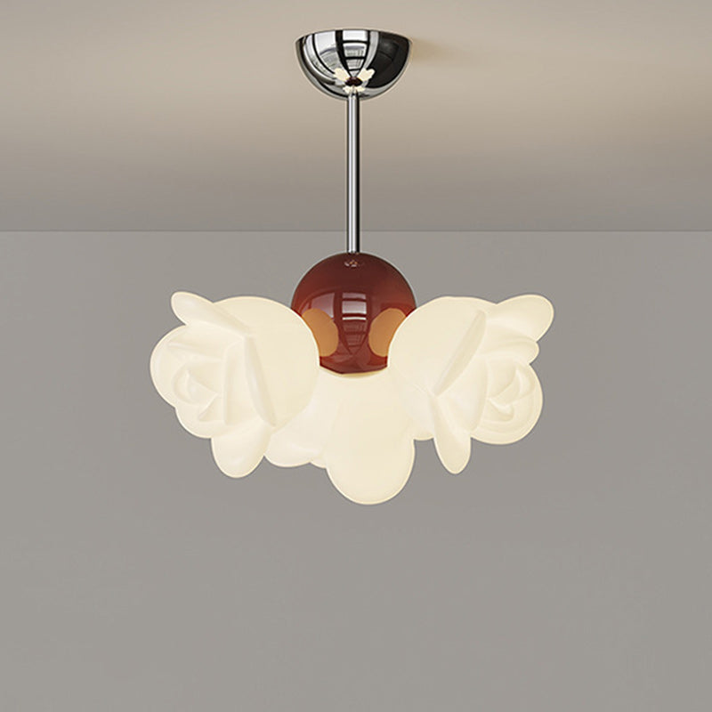 Contemporary Creative Iron PE Floral 3-Light Pendant Light For Bedroom