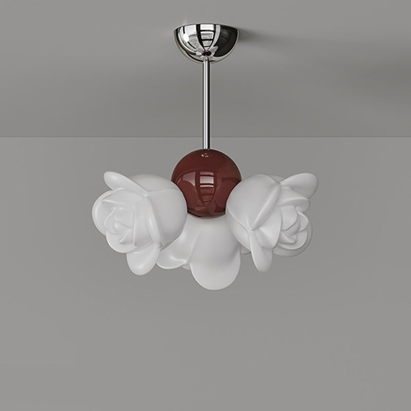 Contemporary Creative Iron PE Floral 3-Light Pendant Light For Bedroom