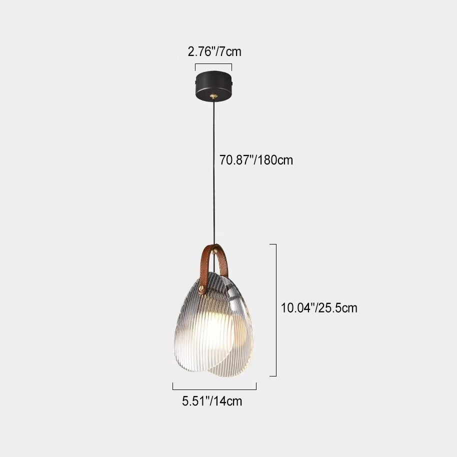 مصباح LED معلق على شكل صدفة من الجلد والزجاج والنحاس والحديد بتصميم آرت ديكو الحديث للسرير