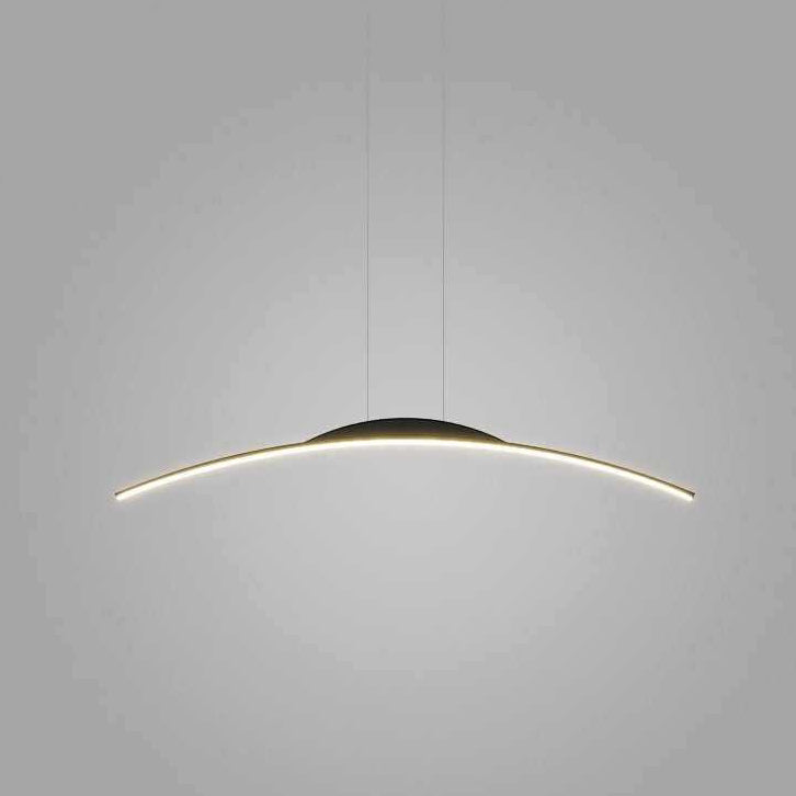 ثريات LED منحنية من الحديد والألومنيوم والسيليكا بتصميم عصري بسيط لغرفة الطعام