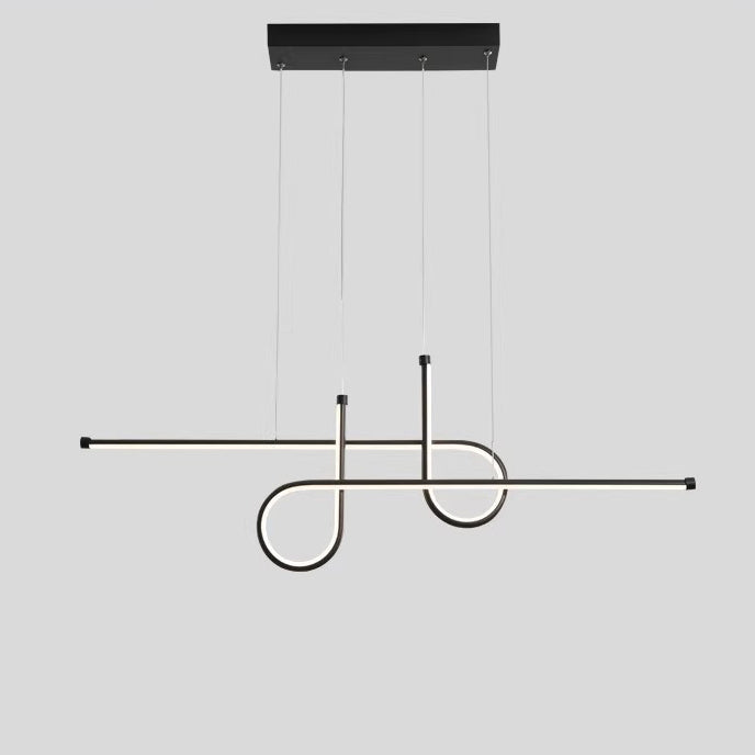 Contemporary Creative Aluminum Silica Line Geometrical LED Chandeliers Island Light For Dining Room