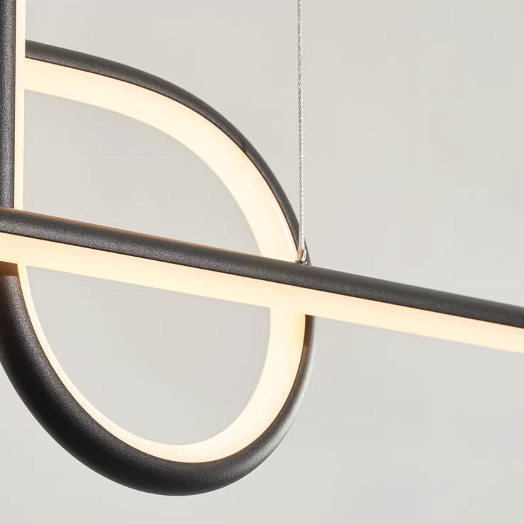 Contemporary Creative Aluminum Silica Line Geometrical LED Chandeliers Island Light For Dining Room