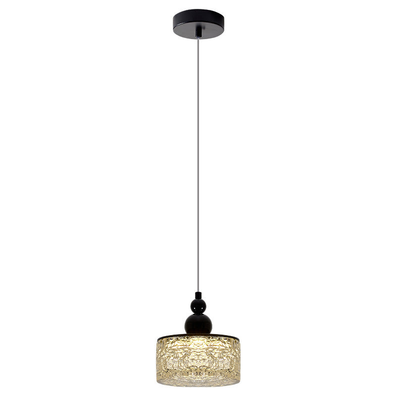 Contemporary Scandinavian Stainless Steel Resin Round Crackle LED Pendant Light For Bedside