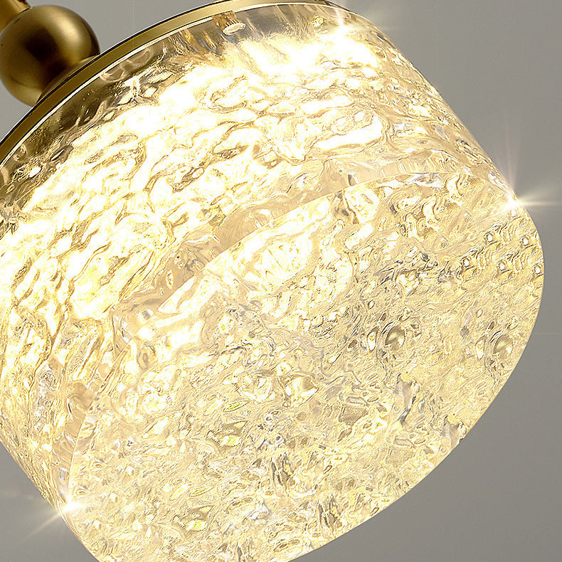 Contemporary Scandinavian Stainless Steel Resin Round Crackle LED Pendant Light For Bedside