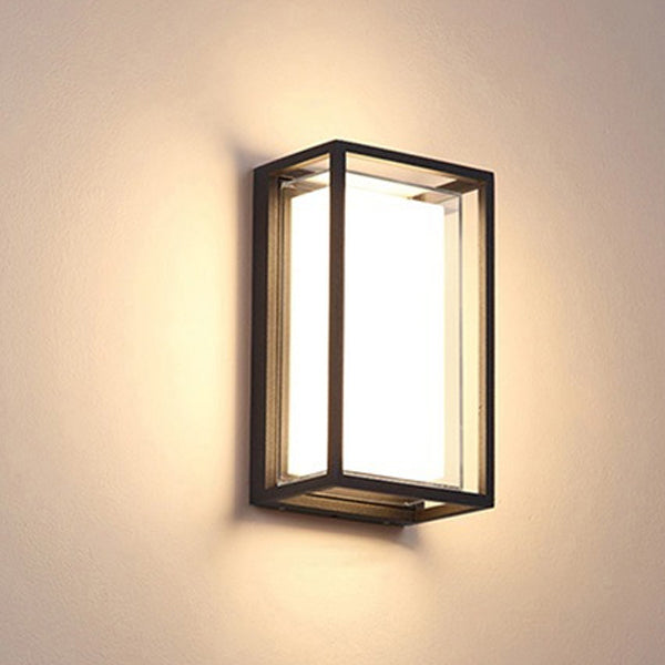 Modern Minimalist Waterproof Aluminum PC Rectangular LED Wall Sconce Lamp For Outdoor Patio