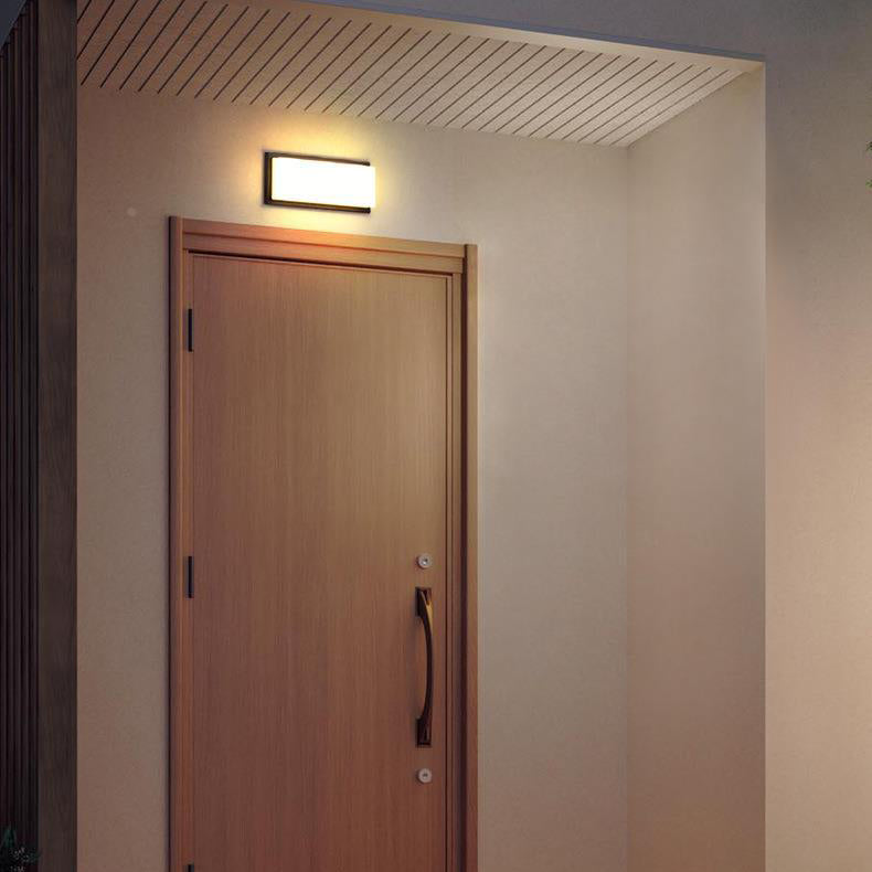 Modern Minimalist Waterproof Aluminum PC Rectangular LED Wall Sconce Lamp For Outdoor Patio