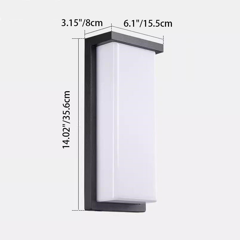 Modern Minimalist Waterproof Aluminum PC Rectangular LED Wall Sconce Lamp For Outdoor Patio