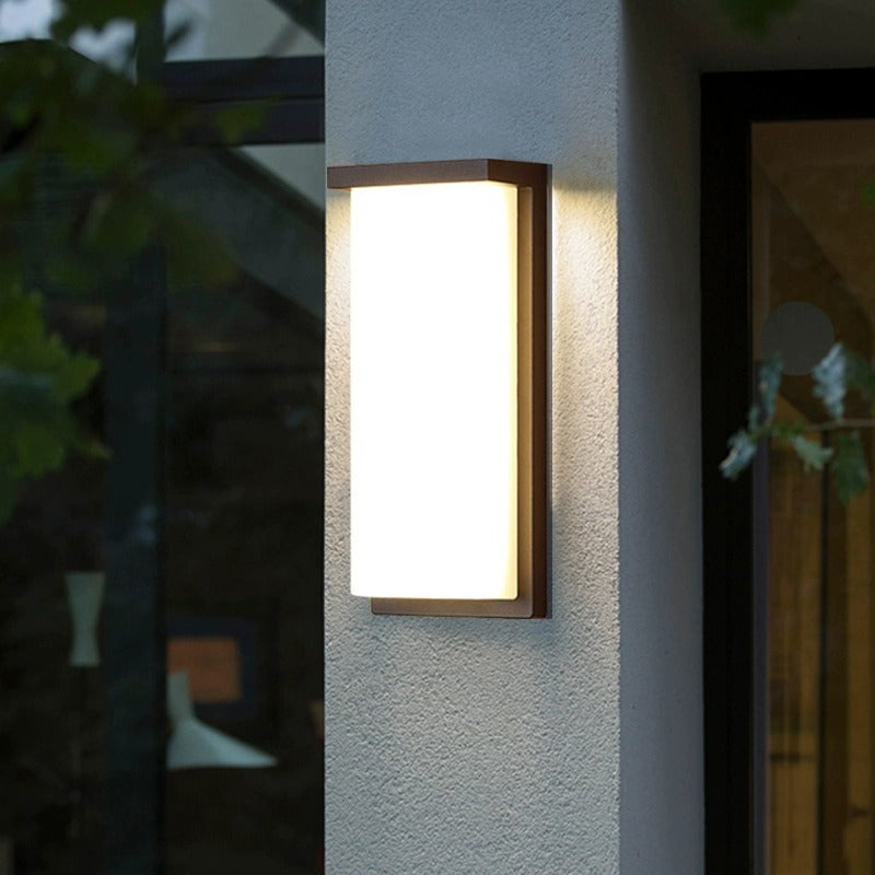 Modern Minimalist Waterproof Aluminum PC Rectangular LED Wall Sconce Lamp For Outdoor Patio