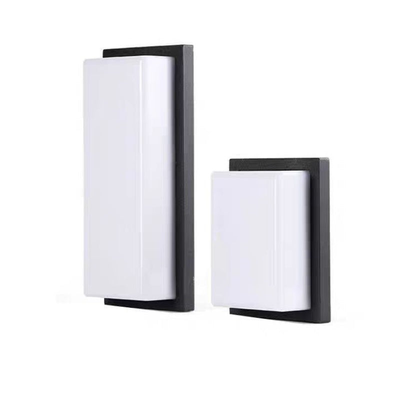 Modern Minimalist Waterproof Aluminum PC Rectangular LED Wall Sconce Lamp For Outdoor Patio