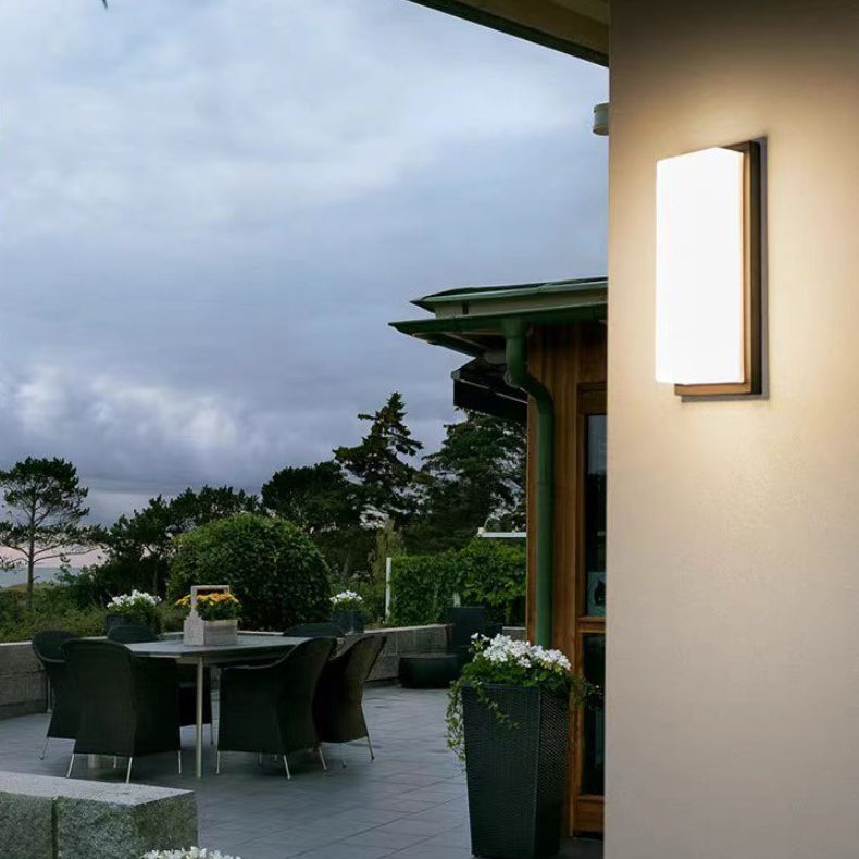 Modern Minimalist Waterproof Aluminum PC Rectangular LED Wall Sconce Lamp For Outdoor Patio