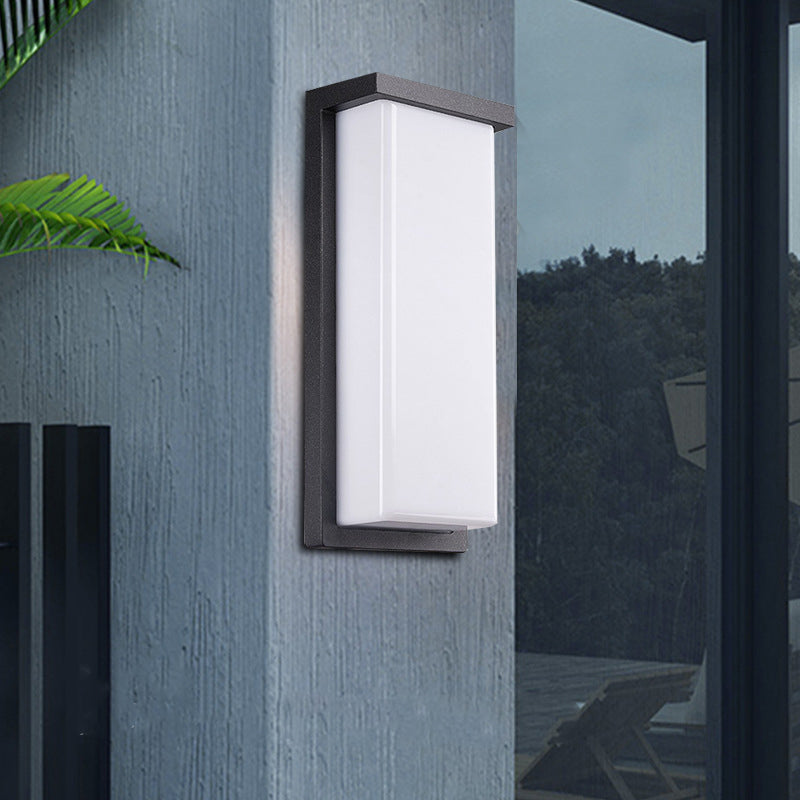 Modern Minimalist Waterproof Aluminum PC Rectangular LED Wall Sconce Lamp For Outdoor Patio