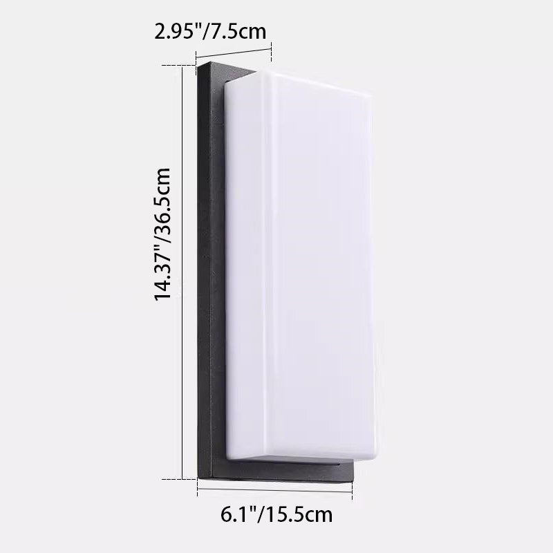 Modern Minimalist Waterproof Aluminum PC Rectangular LED Wall Sconce Lamp For Outdoor Patio
