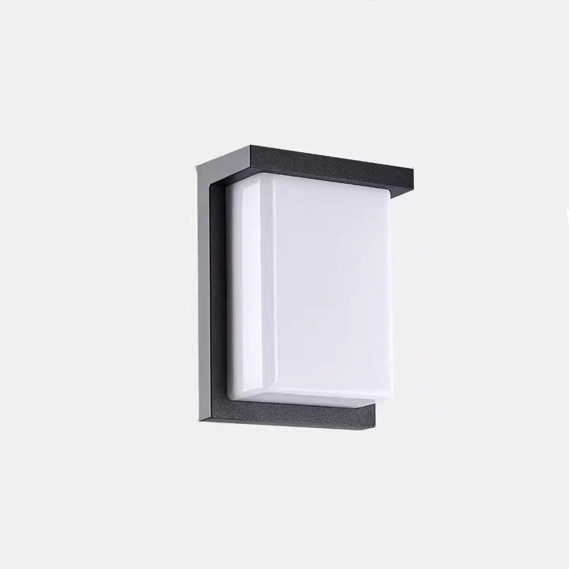 Modern Minimalist Waterproof Aluminum PC Rectangular LED Wall Sconce Lamp For Outdoor Patio