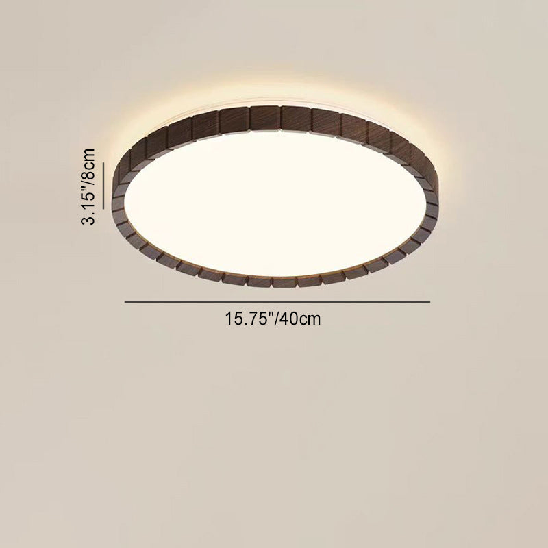 Contemporary Retro Iron Plastic Round Fence LED Flush Mount Ceiling Light For Bedroom