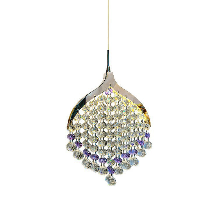 Modern Luxury Hardware Crystal Beads Fishtail LED Pendant Light For Bedside