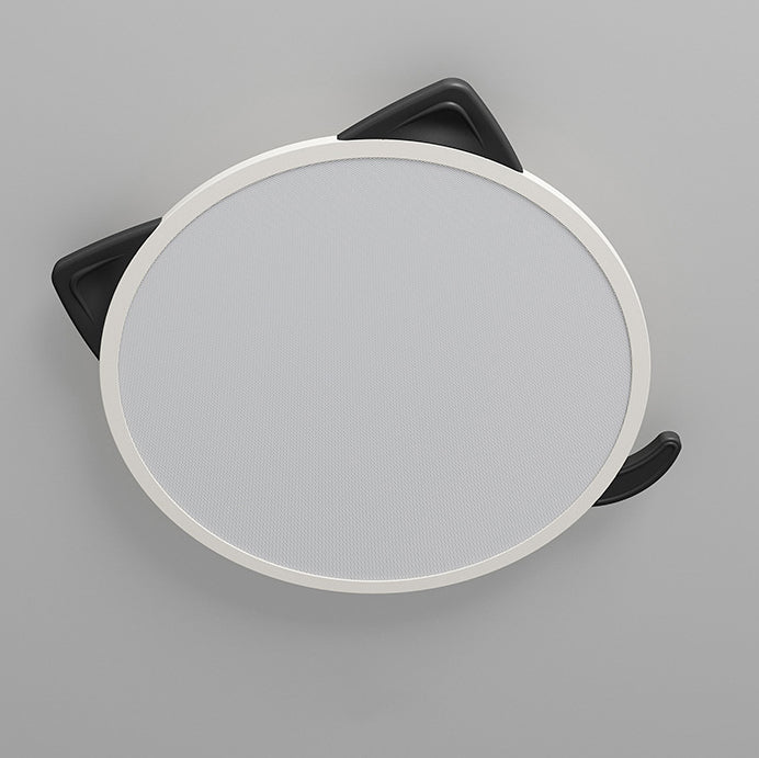 Modern Simplicity Kids Iron Aluminum Acrylic Round Cat's Ear LED Flush Mount Ceiling Light For Bedroom