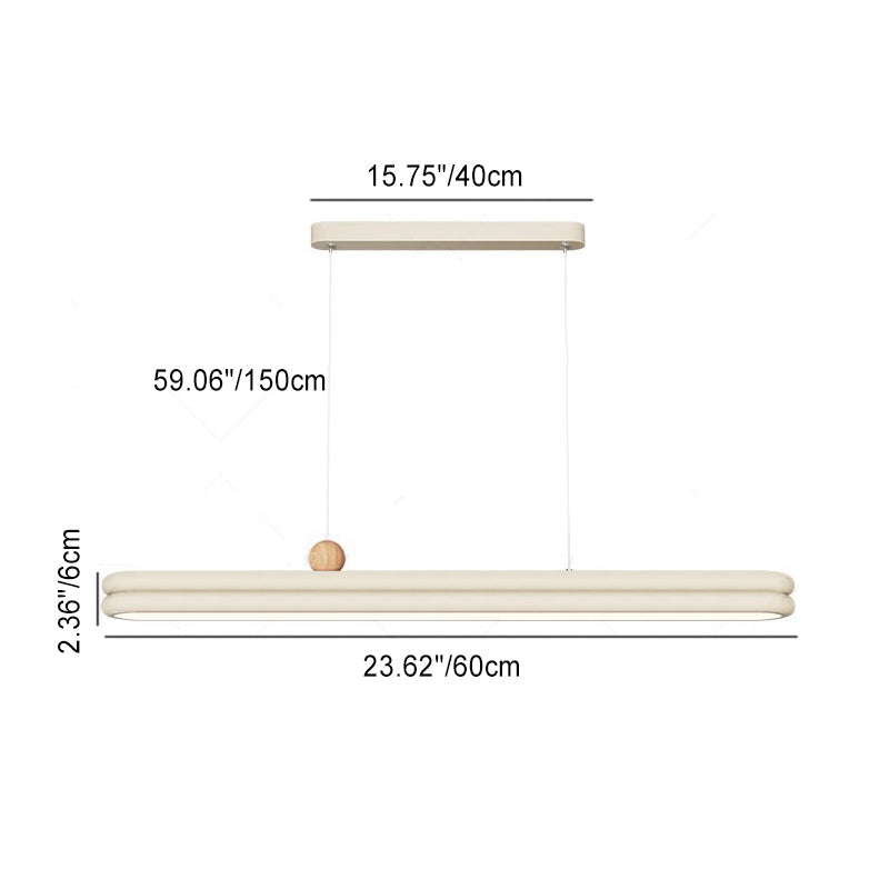 ثريات LED بيضاوية الشكل من طبقتين مصنوعة من خشب المطاط والألومنيوم والبولي فينيل كلوريد (PVC) على الطراز الفرنسي التقليدي لغرفة الطعام