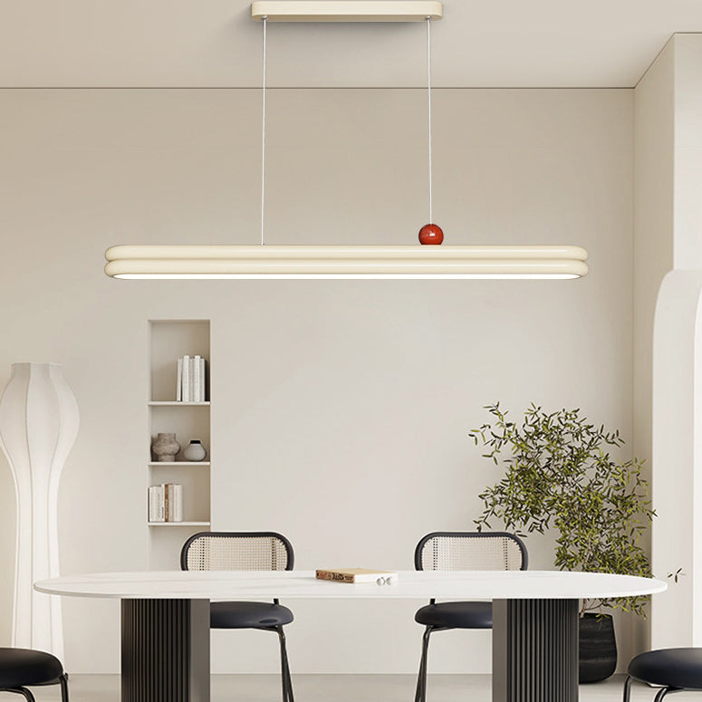 ثريات LED بيضاوية الشكل من طبقتين مصنوعة من خشب المطاط والألومنيوم والبولي فينيل كلوريد (PVC) على الطراز الفرنسي التقليدي لغرفة الطعام