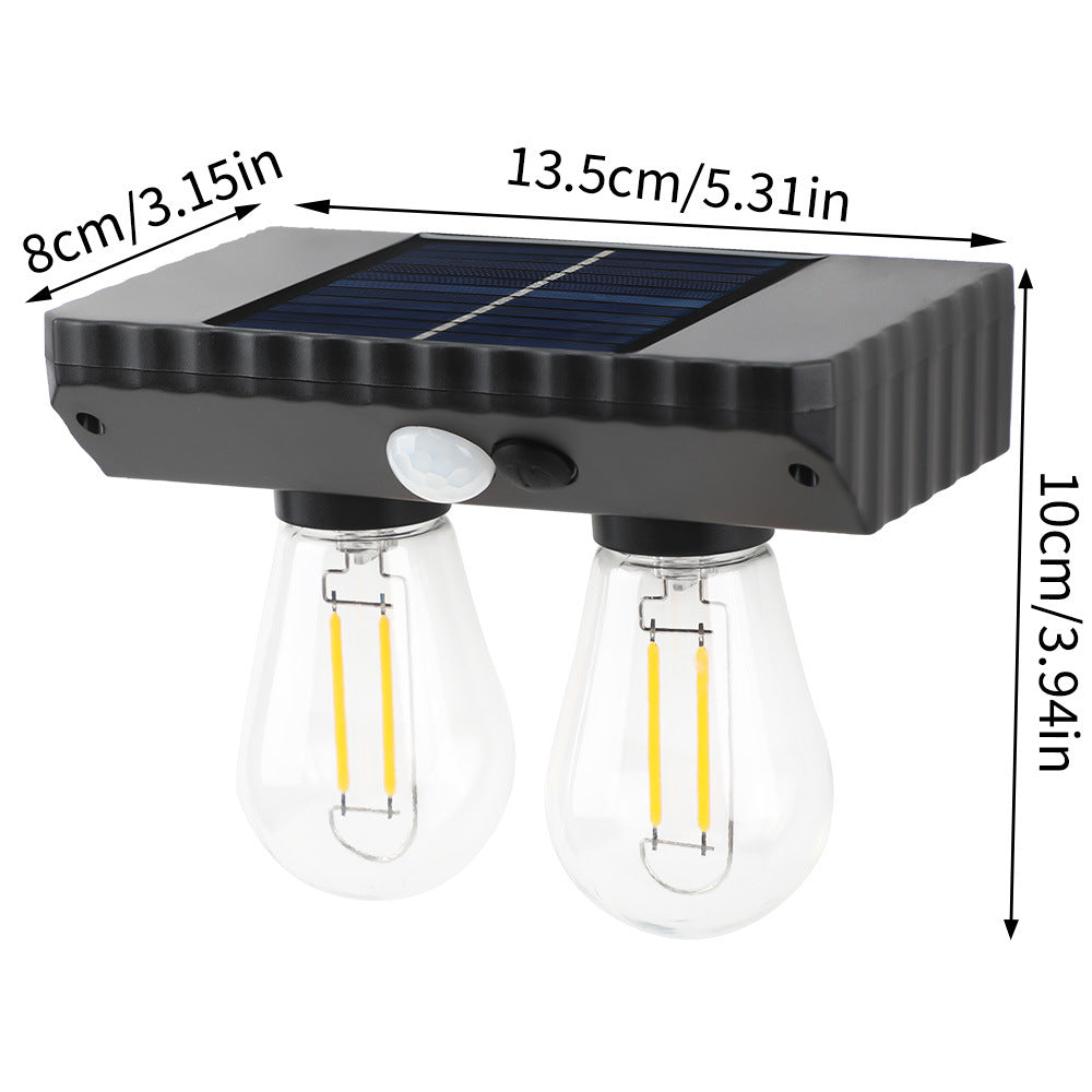 مصباح حائط LED يعمل بالطاقة الشمسية ومقاوم للماء من مادة ABS PET بتصميم عصري بسيط مع مستشعر بشري للحديقة