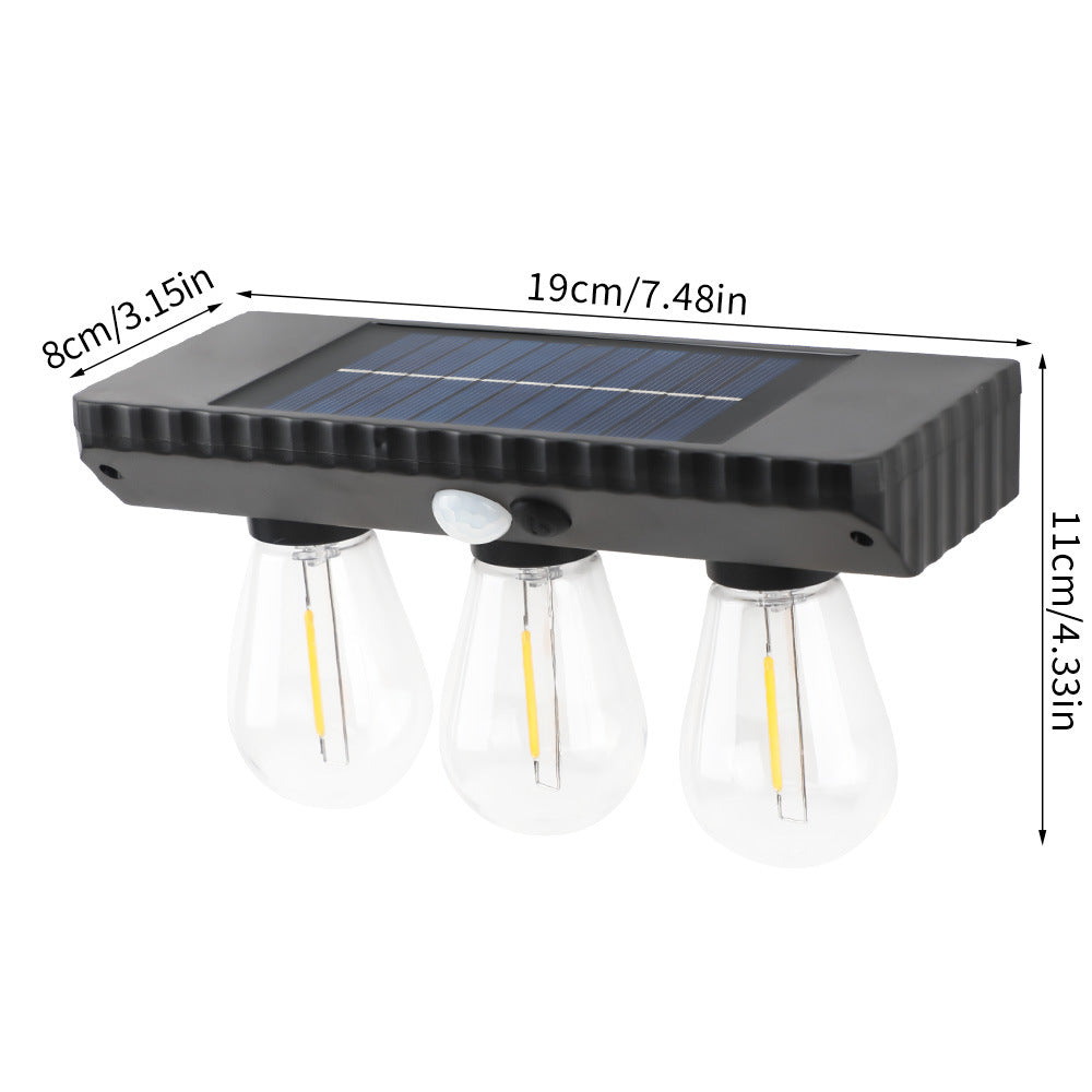 مصباح حائط LED يعمل بالطاقة الشمسية ومقاوم للماء من مادة ABS PET بتصميم عصري بسيط مع مستشعر بشري للحديقة