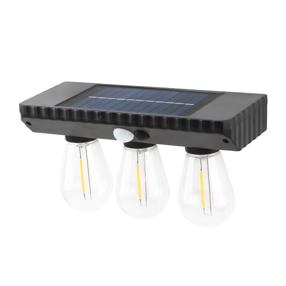 مصباح حائط LED يعمل بالطاقة الشمسية ومقاوم للماء من مادة ABS PET بتصميم عصري بسيط مع مستشعر بشري للحديقة