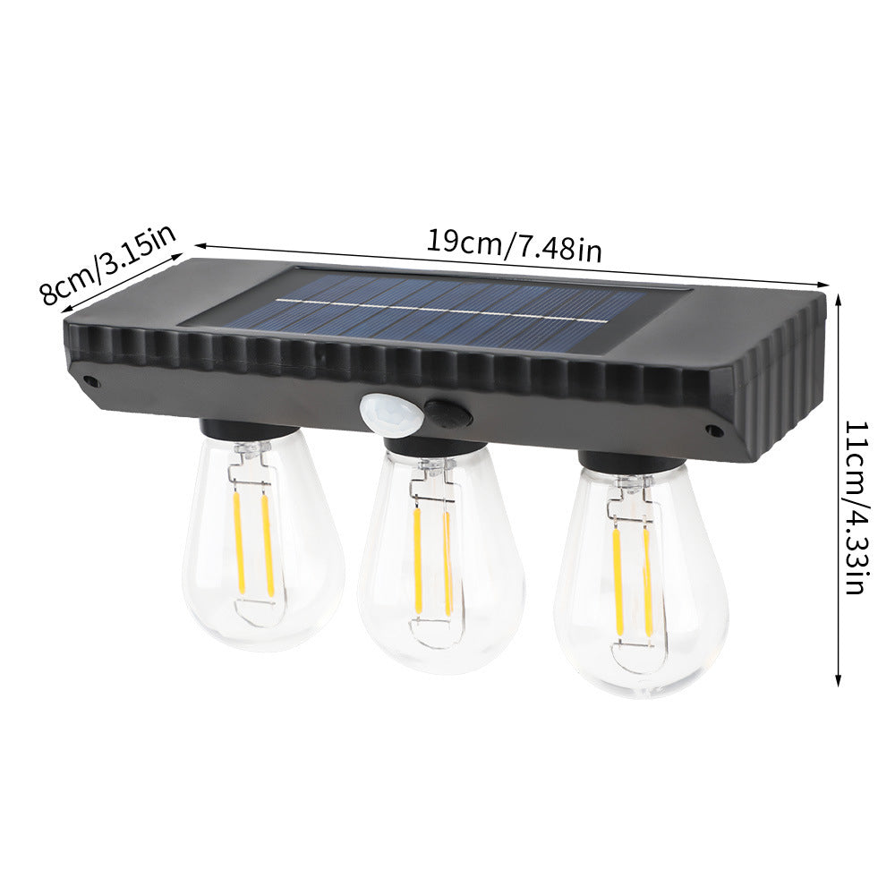 مصباح حائط LED يعمل بالطاقة الشمسية ومقاوم للماء من مادة ABS PET بتصميم عصري بسيط مع مستشعر بشري للحديقة