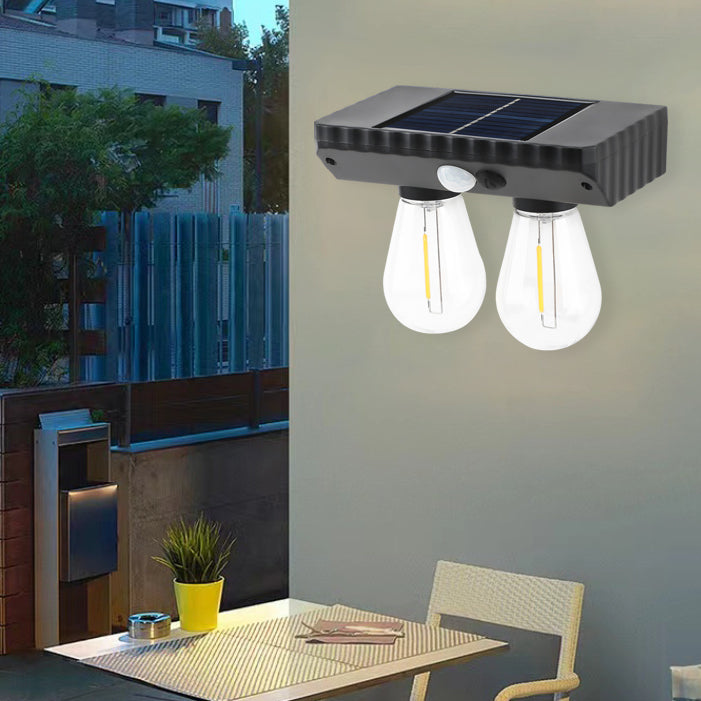 مصباح حائط LED يعمل بالطاقة الشمسية ومقاوم للماء من مادة ABS PET بتصميم عصري بسيط مع مستشعر بشري للحديقة