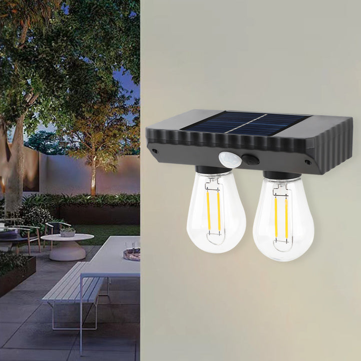 مصباح حائط LED يعمل بالطاقة الشمسية ومقاوم للماء من مادة ABS PET بتصميم عصري بسيط مع مستشعر بشري للحديقة