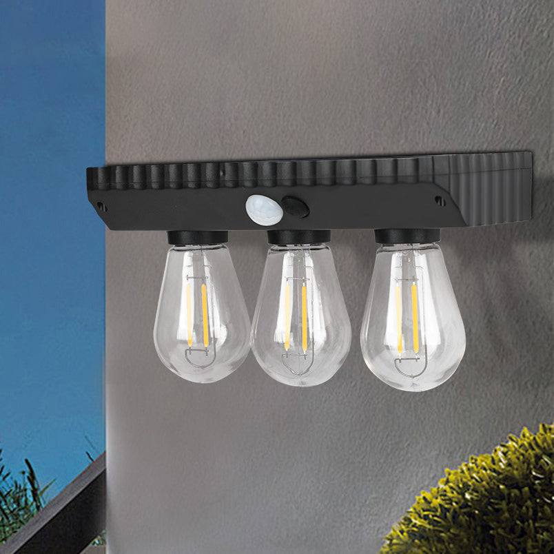 مصباح حائط LED يعمل بالطاقة الشمسية ومقاوم للماء من مادة ABS PET بتصميم عصري بسيط مع مستشعر بشري للحديقة