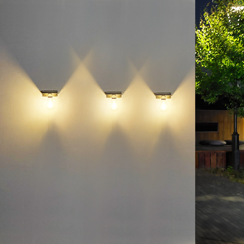 مصباح حائط LED يعمل بالطاقة الشمسية ومقاوم للماء من مادة ABS PET بتصميم عصري بسيط مع مستشعر بشري للحديقة