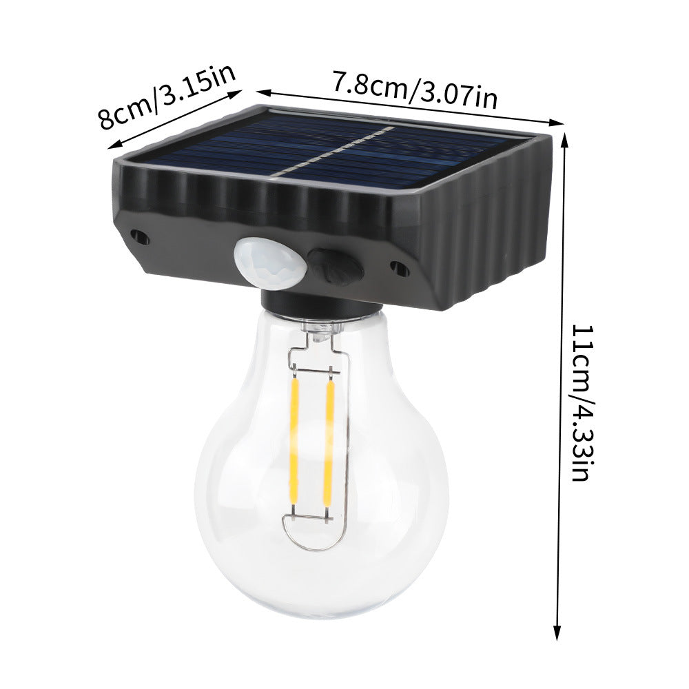 مصباح حائط LED يعمل بالطاقة الشمسية ومقاوم للماء من مادة ABS PET بتصميم عصري بسيط مع مستشعر بشري للحديقة